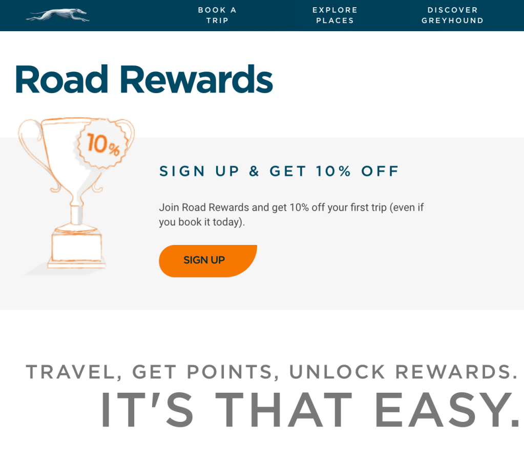 Greyhound Road Rewards offers great value