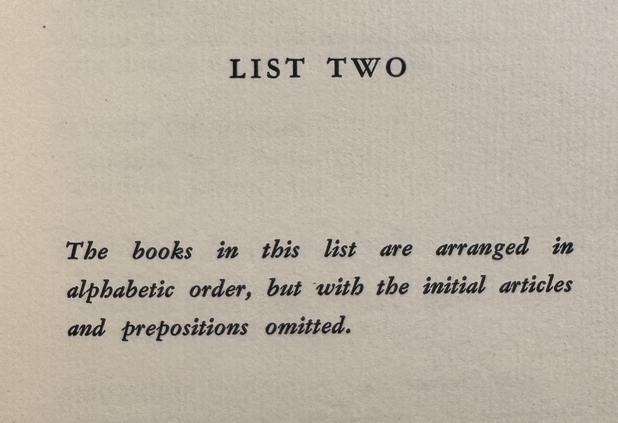 Two Hundred Good Books by C.F. Braun, List Two